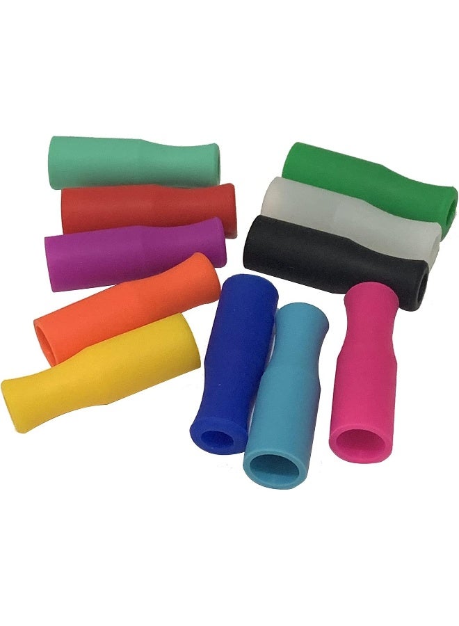 JIEFU Super Big Large Straws Silicone Tips 11pcs Food Grade Reusable Straw Tips Only Fit for 1/2 Inch Wide (12mm Diameter) Stainless Steel Straws and Smoothie Glass straws - Image 1